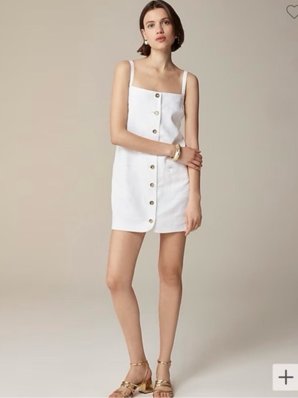 J. Crew White Linen Claudia Dress